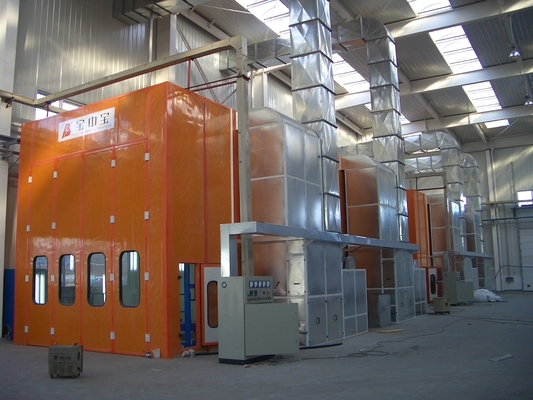 ห้องพ่นสีรถบัส Air Flow Full Downdraft Spray Booth สำหรับรถยนต์