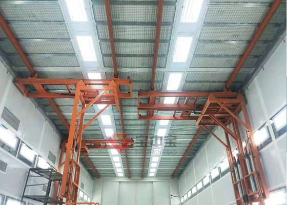 รูปแบบการแขวน 3D Lift Bus Paint Booth Lifting Working Platform สำหรับ Paint Line