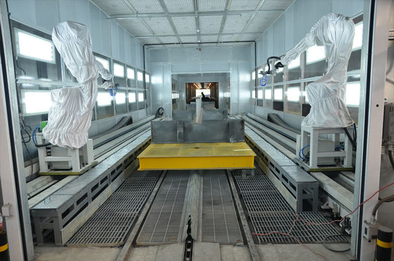 คุณภาพ Steel Profile Paint Line สายการผลิตสีหุ่นยนต์ขนส่งด้วยรถเข็น โรงงาน
